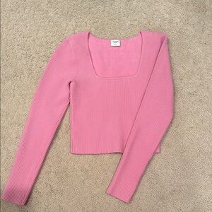 Abercrombie & Fitch Pink Ribbed Ottoman Top